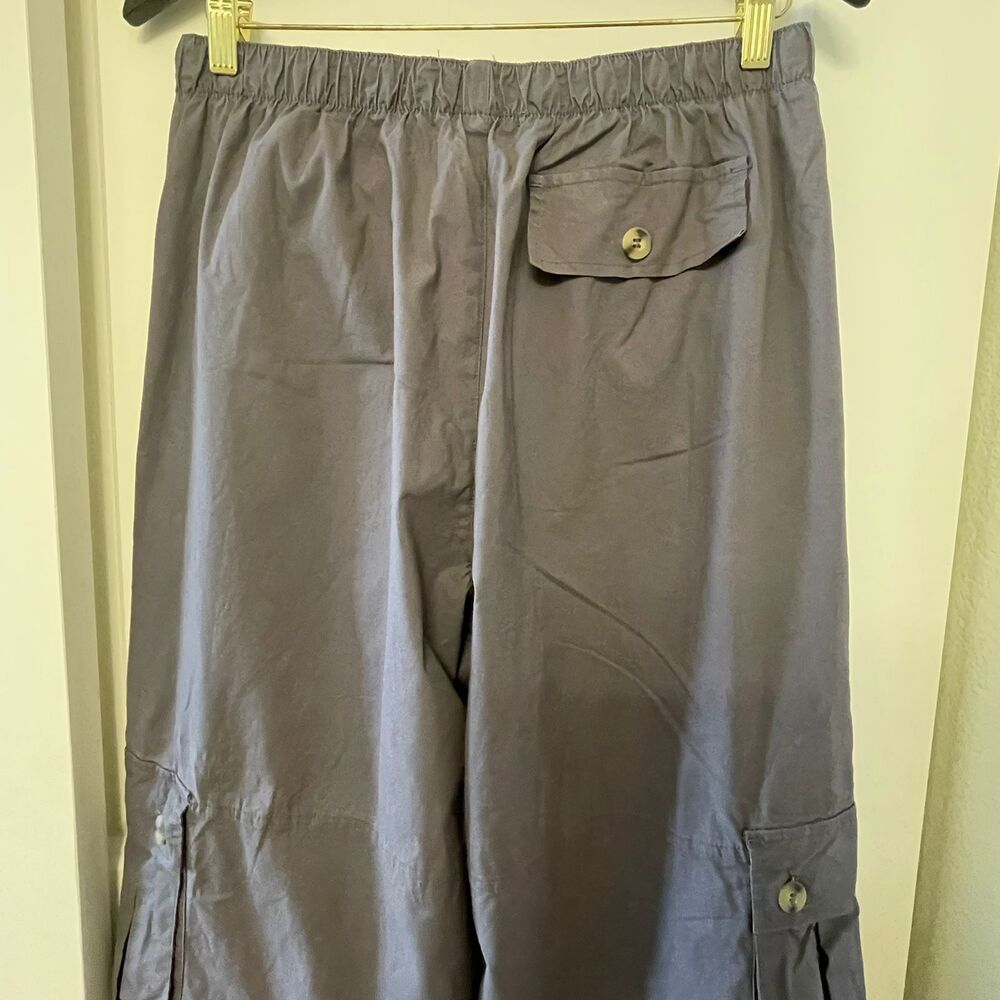 Project/Rebel Women's Cargo Pants Gray Relaxed Drawstring Hem Trousers Size L - Picture 5 of 10